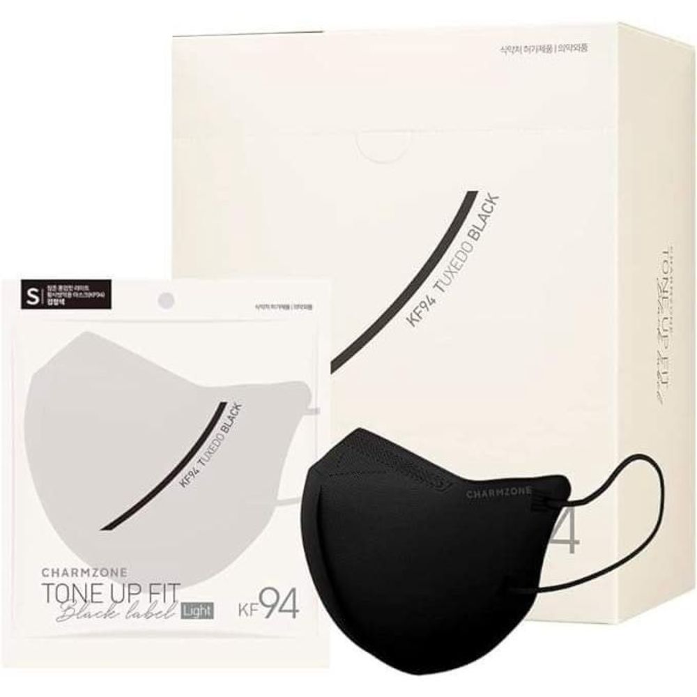 NIB CHARMZONE ToneUpFit BlackLabel Light KF94 Thin Breathable Korean Masks